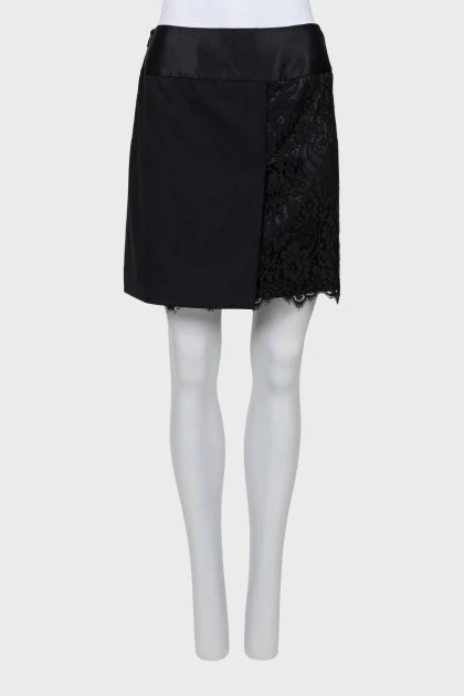 Black skirt with lace inserts