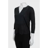 Black linen and silk blouse