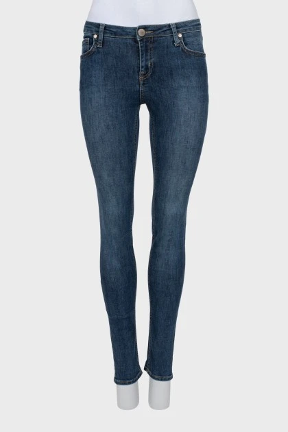 Low riseblue skinny jeans