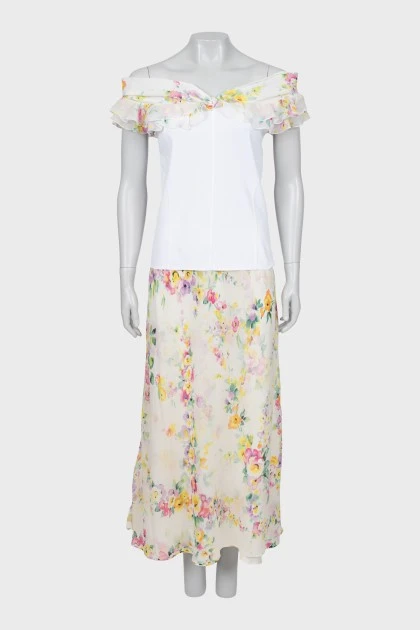 Floral Maxi Skirt Suit