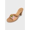 Brown sandals with decor