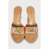 Brown sandals with decor