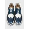 Mixed color leather brogues