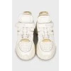 Men's white sneakers with chunky soles