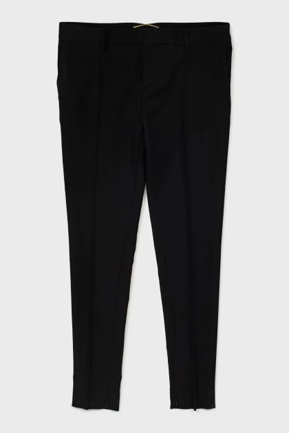 Tapered wool trousers with creases