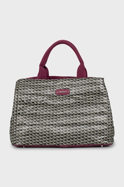 Printed quilted tote bag