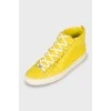 Men's yellow leather sneakers