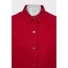 Red denim shirt