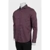 Men's burgundy printed shirt