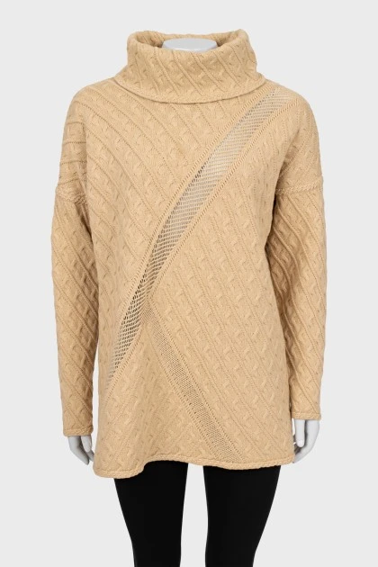 Beige knitted tunic