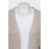 Knitted cardigan without fastening