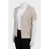 Knitted cardigan without fastening