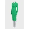 Green dress with raised seams