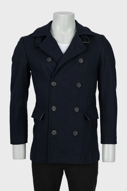 Men's double-breasted cropped coat