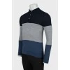 Men's wool jumper in combined colors
