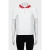 White T-shirt with printed collar