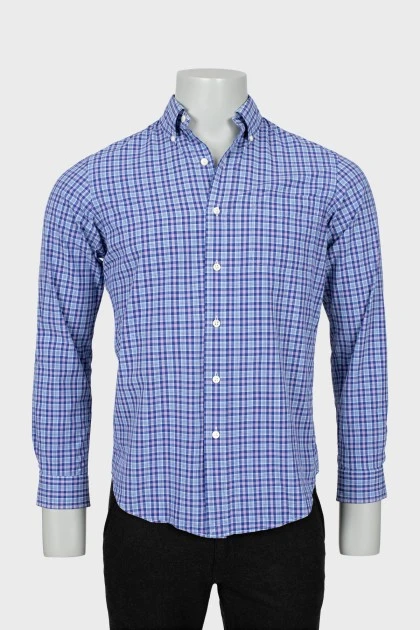 Men's mixed-color checkered shirt