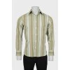 Men's fitted shirt with stripe print