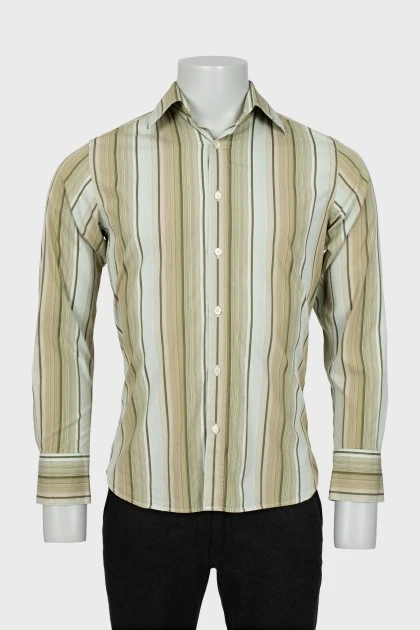 Men's fitted shirt with stripe print