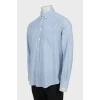 Men's blue shirt with small stripes