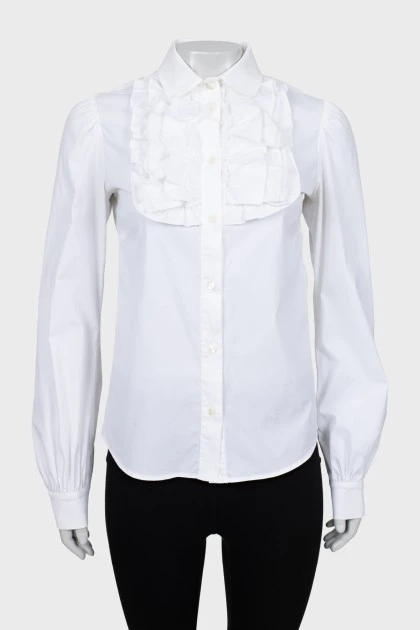 Fitted shirt with frills