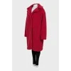 Red eco-fur coat