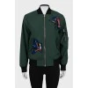 Relaxed bomber jacket with patches