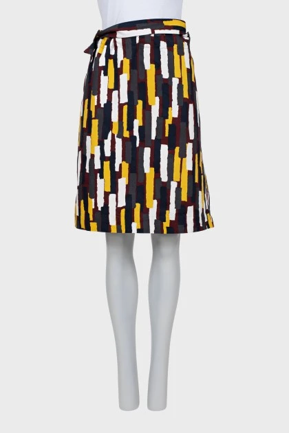 Mixed color skirt with ties
