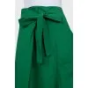 Green midi skirt with ties