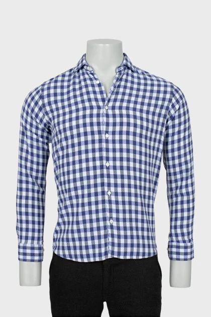 Men's fitted checkered shirt