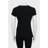 Black T-shirt with print and tag