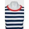 A-line T-shirt with stripe print