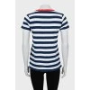 A-line T-shirt with stripe print