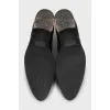 Men's black shoes with embossed leather