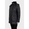 Quilted black jacket with hood