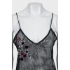 Lace tank top with tag