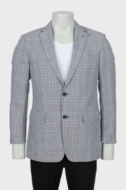 Men's fitted plaid jacket