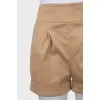 Beige Straight Fit shorts