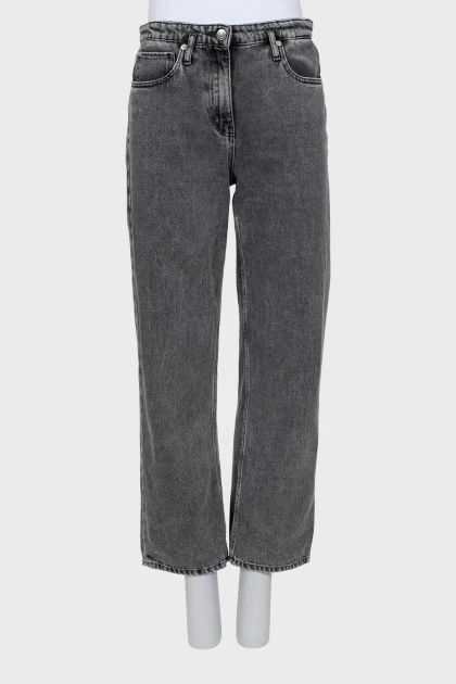 Straight-leg jeans in gray