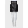 Leather skirt with zipper