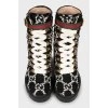 Textile boots with signature print