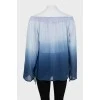 Sheer blouse with gradient print
