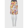Floral print fitted skirt