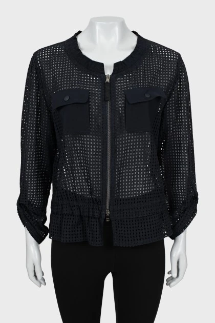 Black blouse with perforations