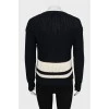 Black and white knitted sweater