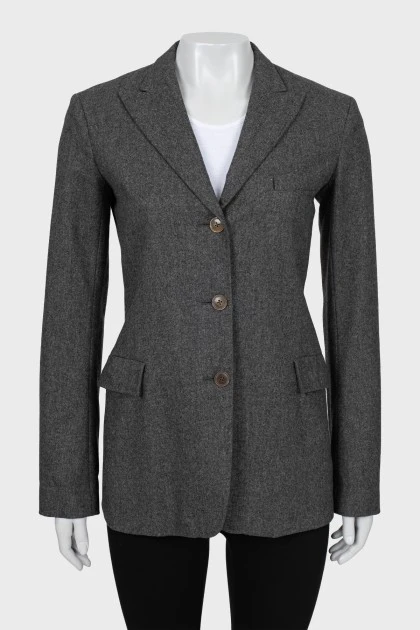 Fitted wool jacket