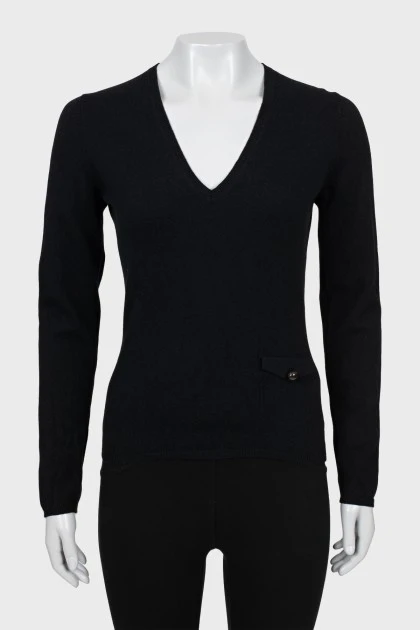 Cashmere pullover with pocket