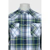 Men's checkered shirt with buttons