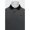 Men's gray polo with embroidered logo