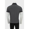Men's gray polo with embroidered logo
